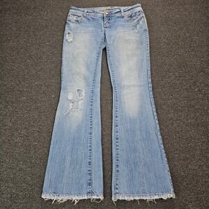 American Eagle Artist Flare Jeans Womens 4 Reg Light Wash Distressed 32x32